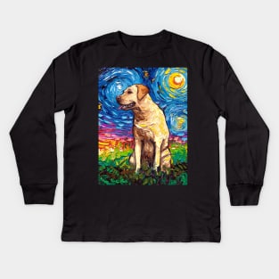 Yellow Labrador Night 2 Kids Long Sleeve T-Shirt